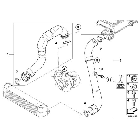 Tuyau d'air de moteur diesel - Tube turbo - Pièce d'origine BMW 11617787468 Tuyau d'air de moteur diesel - Tube turbo - Pièce d'origine BMW 11617787468