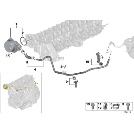 Système de freinage du moteur diesel - Pompe à vide - Pièce d'origine BMW 11667791232