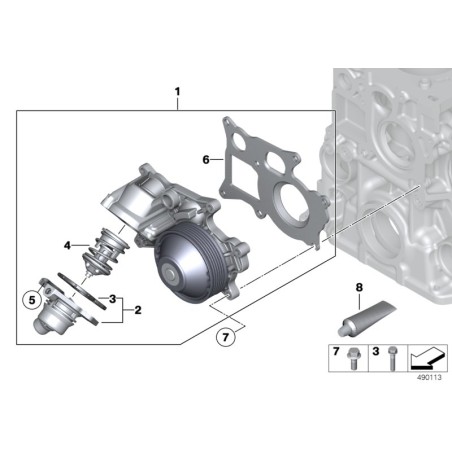 Thermostat de liquide de refroidissement du moteur diesel avec boîtier - Pièce d'origine BMW 11518588945