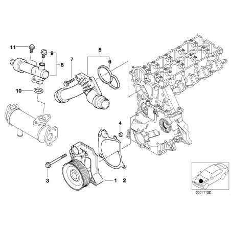 Thermostat de liquide de refroidissement du moteur diesel avec boîtier - Pièce d'origine BMW 11532247019 Thermostat de liquide de refroidissement du moteur diesel avec boîtier - Pièce d'origine BMW 11532247019