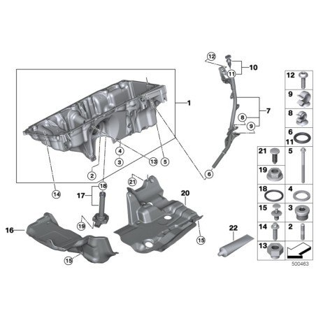 Capteur de niveau d'huile moteur diesel dans le carter d'huile - Pièce d'origine BMW 12617607909