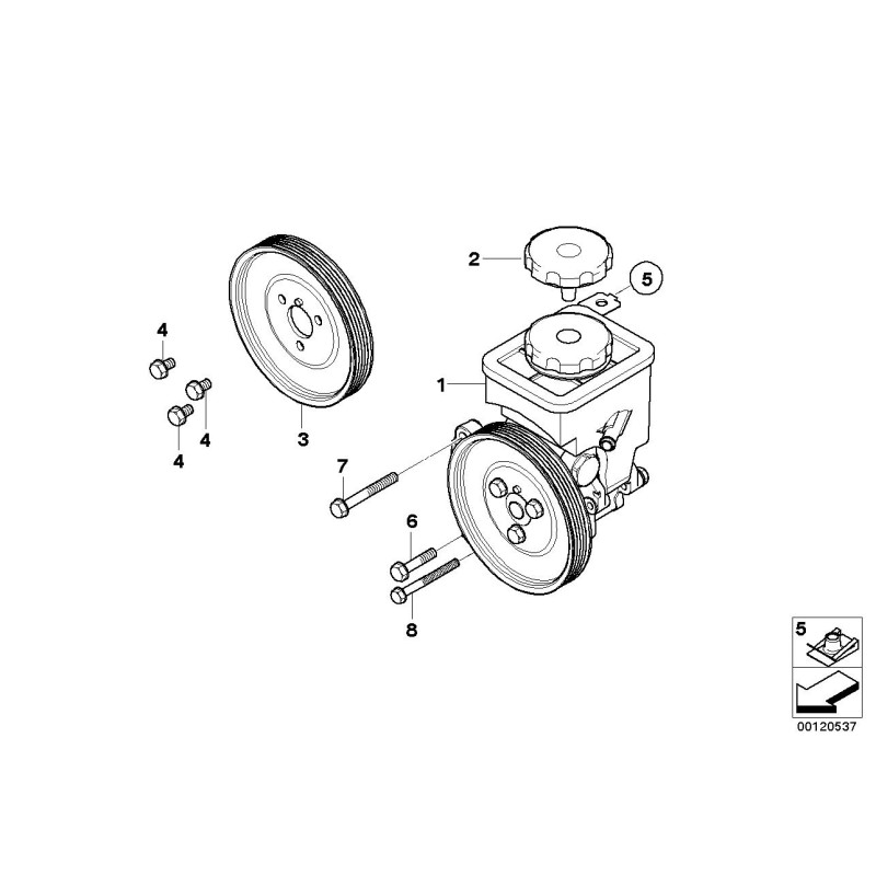 Poulie de pompe de direction assistée pour moteur diesel - Pièce d'origine BMW 32417787106
