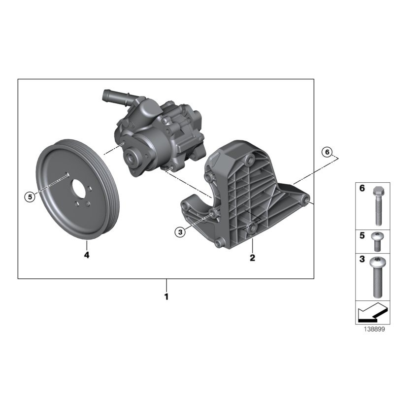Poulie de pompe de direction assistée pour moteur diesel - Pièce d'origine BMW 32427790453