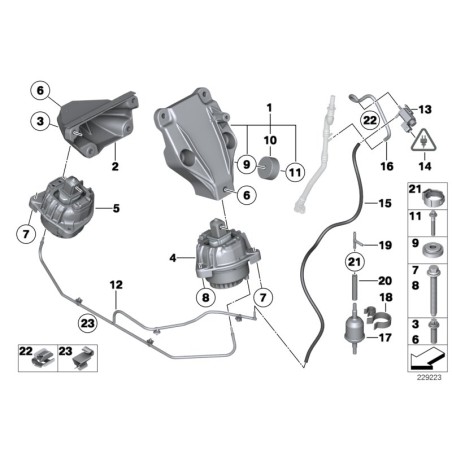 Support de suspension moteur diesel - Pièce d'origine BMW 22116777371