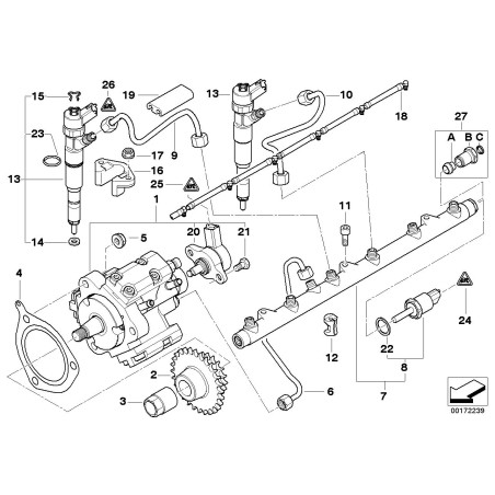 Injecteur de carburant diesel - Pièce d'origine BMW 13537785573 Injecteur de carburant diesel - Pièce d'origine BMW 13537785573