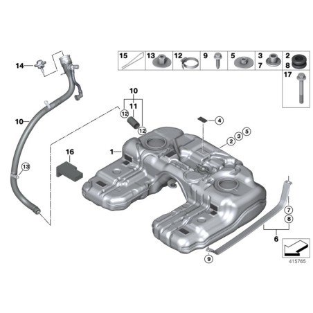 Bouchon de carburant non verrouillable diesel - Pièce d'origine BMW 16117193381