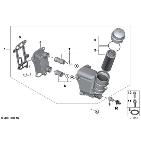 Tuyau de refroidisseur d'huile diesel - Pièce d'origine BMW 11427802117