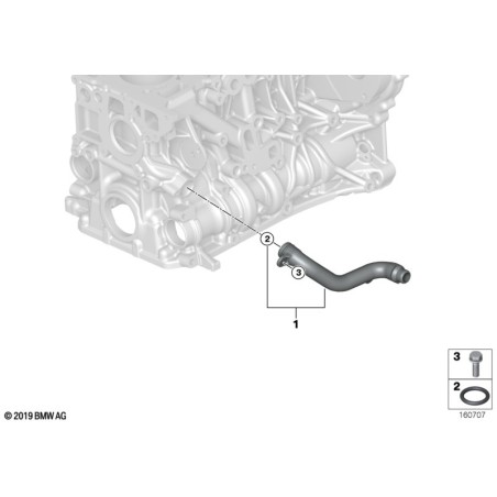 Tuyau de retour d'eau diesel - Pièce d'origine BMW 11537800583