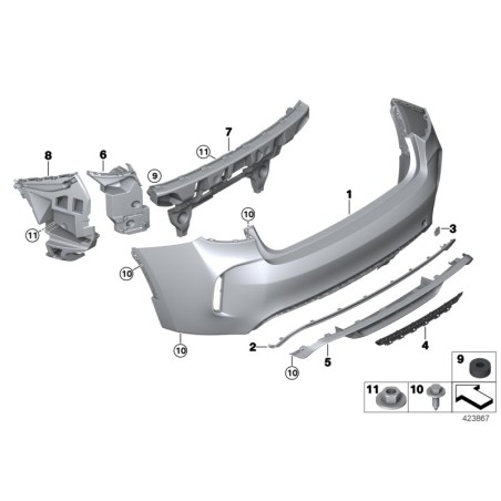 Diffuseur apprêté - Pièce d'origine BMW 51128066892