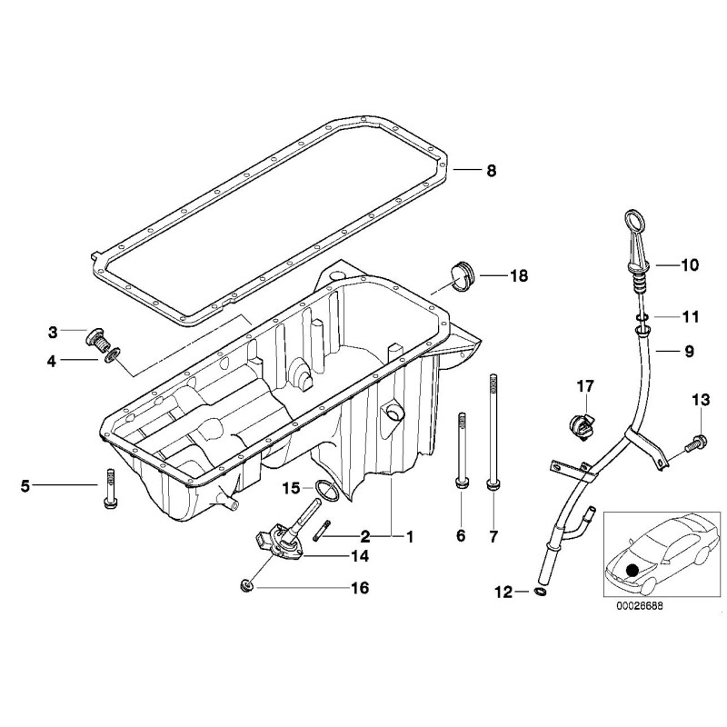 Joint torique de jauge d'huile - Pièce d'origine BMW 11431740045