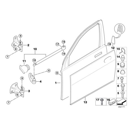 Frein de porte avant gauche - Pièce d'origine BMW 51217001003 Frein de porte avant gauche - Pièce d'origine BMW 51217001003