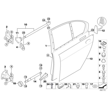 Frein de porte gauche - Pièce d'origine BMW 51227063829 Frein de porte gauche - Pièce d'origine BMW 51227063829