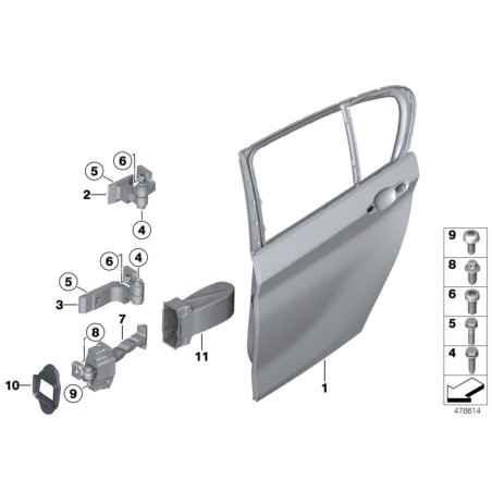 Frein de porte arrière gauche - Pièce d'origine BMW 51227446729