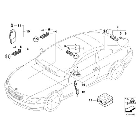 Poignée de porte LED - Pièce d'origine BMW 63316975019
