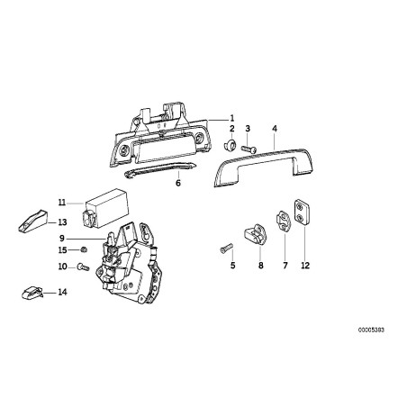 Cache entourant la poignée de porte arrière - Pièce d'origine BMW 51228119076