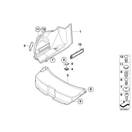 Cache de vis de garniture de poignée de porte noir - Pièce d'origine BMW 51418223097