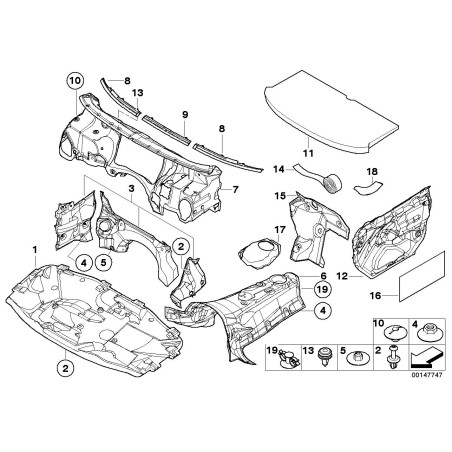 Isolation de porte gauche - Pièce d'origine BMW 51488204283 Isolation de porte gauche - Pièce d'origine BMW 51488204283