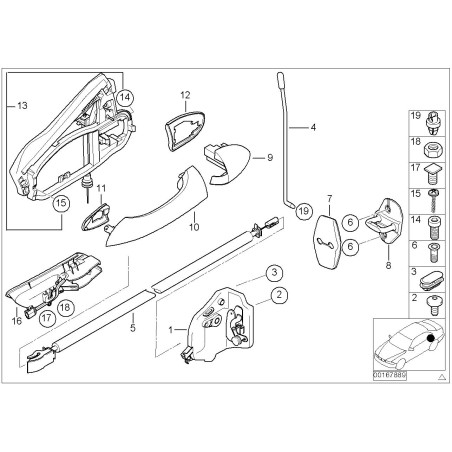 Câble de déverrouillage de la serrure de porte - Pièce d'origine BMW 51228403058