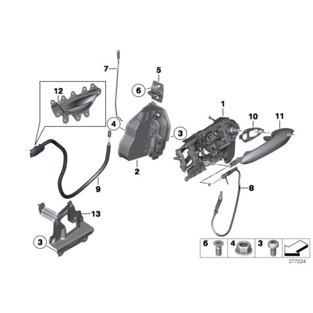 Actionneur de verrouillage de porte avant droite - Pièce d'origine BMW 51217149436
