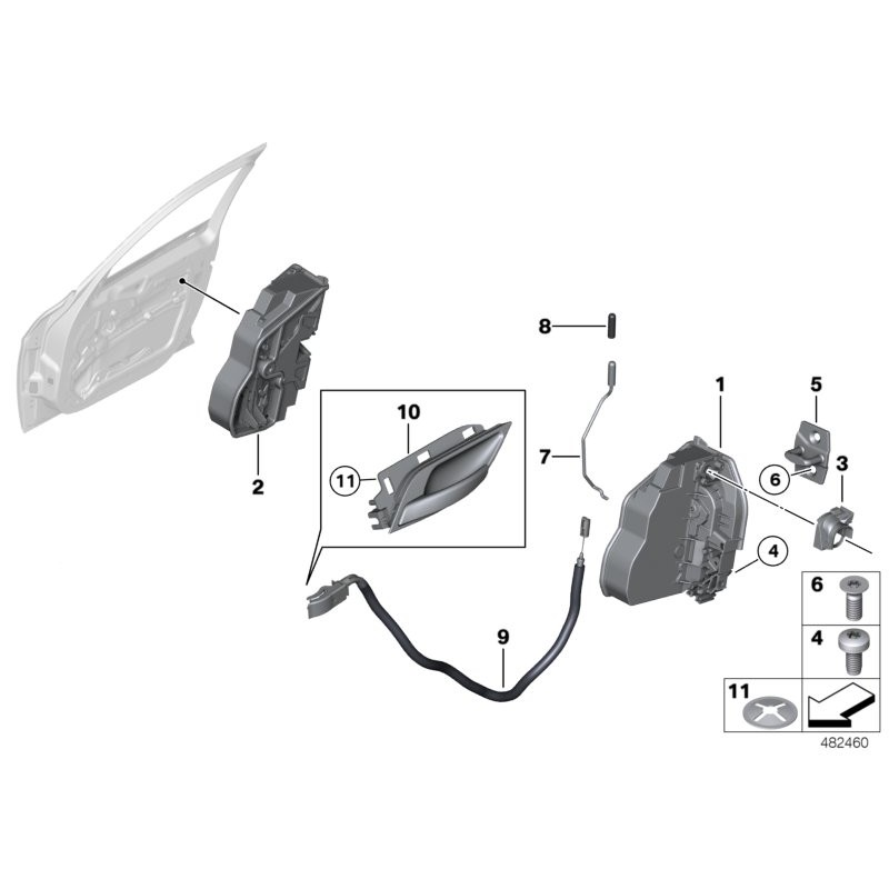 Bouton de verrouillage de porte noir - Pièce d'origine BMW 51211805643