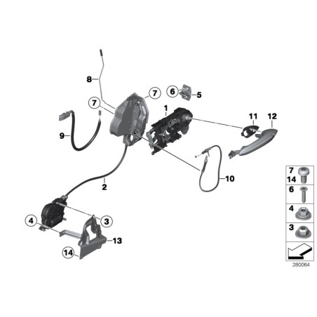 Bouton de verrouillage de porte - Pièce d'origine BMW 51217276319