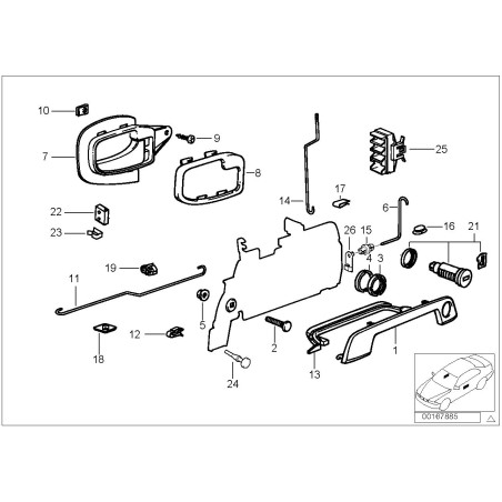 Interrupteur de microcontacteur de verrouillage de porte gauche - Pièce d'origine BMW 51218208423