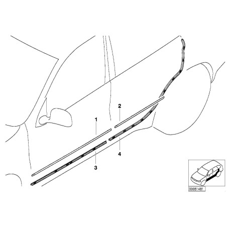 Moulure de porte - Pièce d'origine BMW 51138402653 Moulure de porte - Pièce d'origine BMW 51138402653