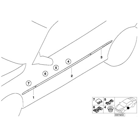 Moulure de porte gauche - Pièce d'origine BMW 51137001043 Moulure de porte gauche - Pièce d'origine BMW 51137001043