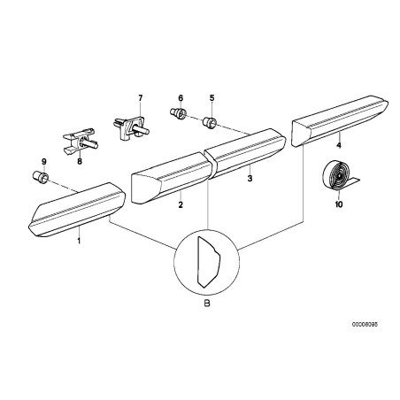 Moulure de porte droite - Pièce d'origine BMW 51131953930