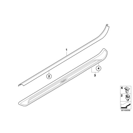 Porte M Sport Ensemble de seuil de porte gauche droite - Pièce d'origine BMW 51478045291/51478045292 Porte M Sport Ensemble de seuil de porte gauche droite - Pièce d'origine BMW 51478045291/51478045292