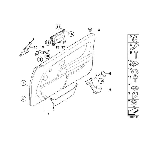 Pince de panneau de porte - Pièce d'origine BMW 51438189313