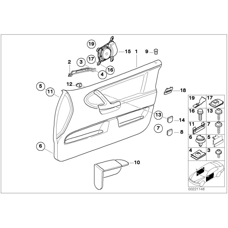 Écrou de panneau de porte - Pièce d'origine BMW 51411973949