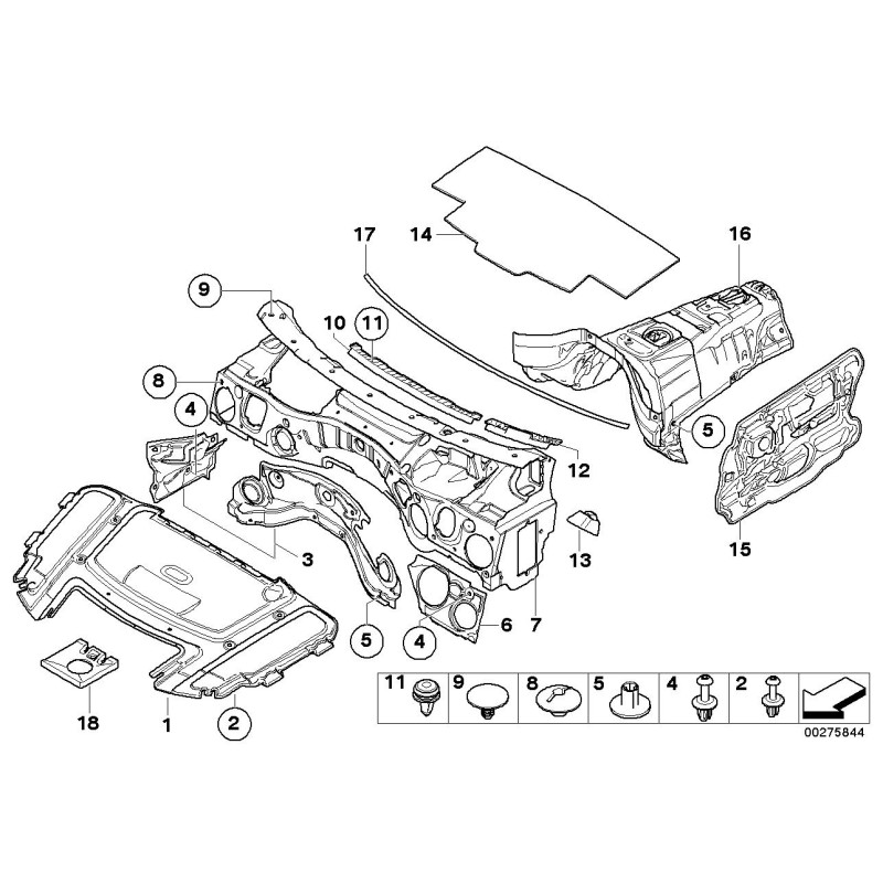 Panneau d'isolation acoustique en mousse pour porte avant gauche - Pièce d'origine BMW 51487204349