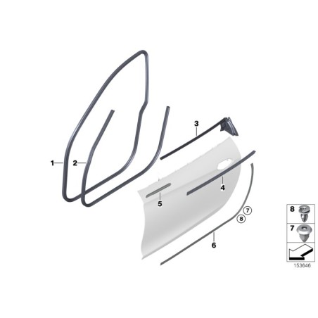 Joint de porte gauche - Pièce d'origine BMW 51767175783