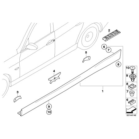 Pince de seuil de porte - Pièce d'origine BMW 51718184574