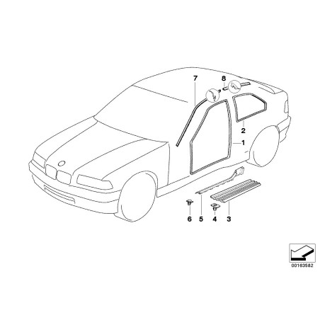 Clip de seuil de porte - Pièce d'origine BMW 51471840961