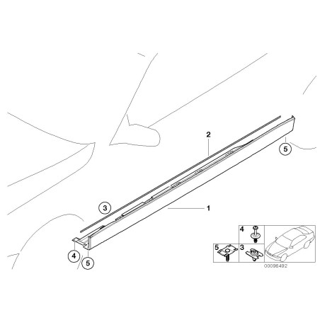 Bordure de seuil de porte gauche - Pièce d'origine BMW 51718240425