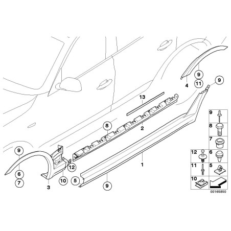 Bande de seuil de porte droite - Pièce d'origine BMW 51713330866 Bande de seuil de porte droite - Pièce d'origine BMW 51713330866