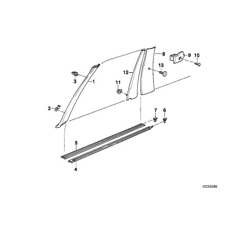 Bande de seuil de porte gauche - Pièce d'origine BMW 51471906723 Bande de seuil de porte gauche - Pièce d'origine BMW 51471906723
