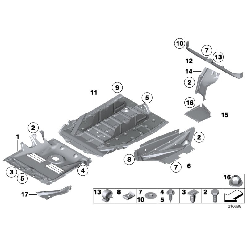 Clips de garniture de seuil de porte - Pièce d'origine BMW 51478413209