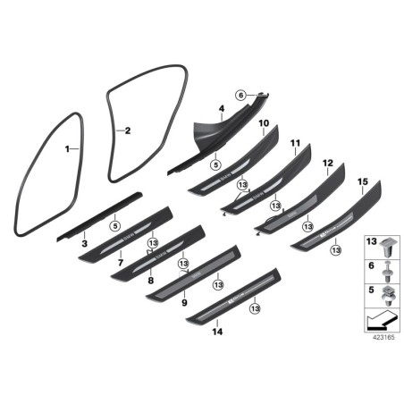 Garniture de seuil de porte avant gauche - Pièce d'origine BMW 51477203607