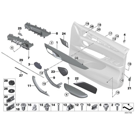 Garniture de porte gauche - Pièce d'origine BMW 51417381883