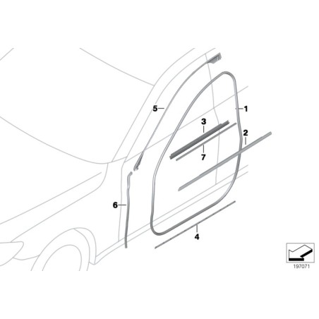 Joint d'étanchéité de porte avant - Pièce d'origine BMW 51337177998