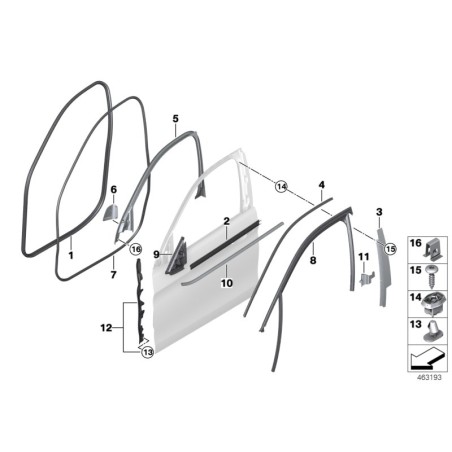 Joint d'étanchéité de porte avant - Pièce d'origine BMW 51767317852 Joint d'étanchéité de porte avant - Pièce d'origine BMW 51767317852