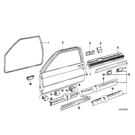 Joint d'étanchéité de porte - Pièce d'origine BMW 51211874667 Joint d'étanchéité de porte - Pièce d'origine BMW 51211874667