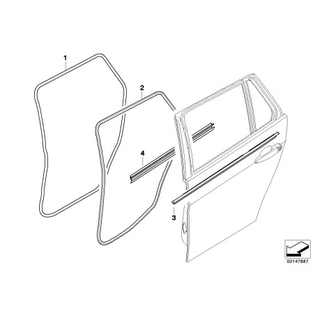 Joint d'étanchéité de porte - Pièce d'origine BMW 51767119963