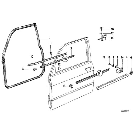 Joint d'étanchéité de porte avant gauche - Pièce d'origine BMW 51211874877