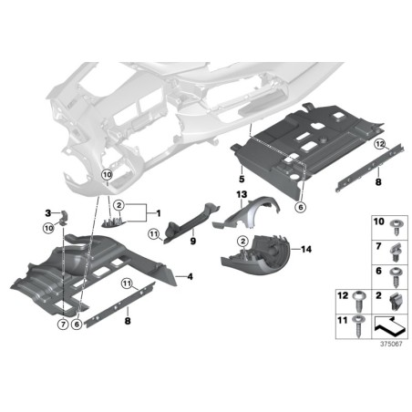 Panneau de garniture du compartiment du conducteur - Pièce d'origine BMW 51459284361 Panneau de garniture du compartiment du conducteur - Pièce d'origine BMW 51459284361