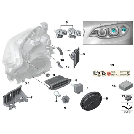 Module de conducteur pour phare - Pièce d'origine BMW 63117363091