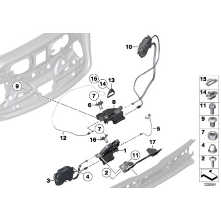 Actionneur de verrouillage de transmission T - Pièce d'origine BMW 51247330648